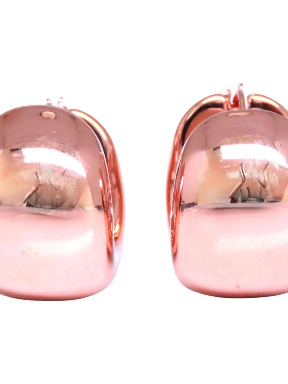 Semi Hoop High Shine Wide Lever Clip Earrings 14kt Gold*